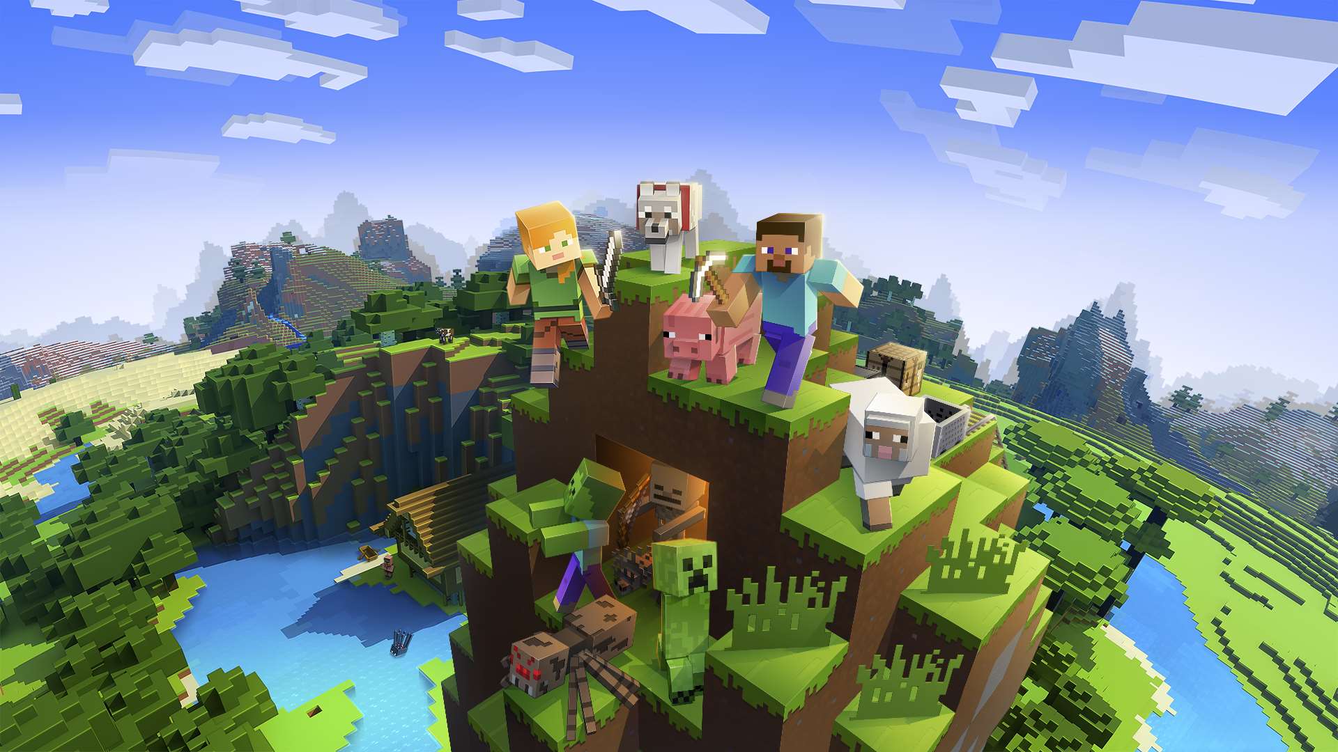 Minecraft（マインクラフト）（サンドボックス）のキービジュアル — 類似ゲームタイトル検索
