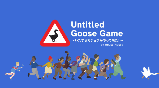 Untitled Goose Game(いたずらガチョウがやって来た)(ステルスサンドボックス)のキービジュアル — 類似ゲームタイトル検索